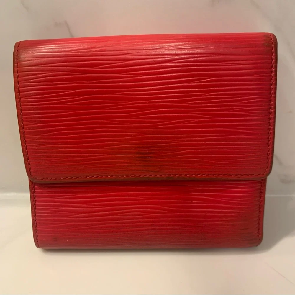 Louis Vuitton Red Epi Leather Bifold Wallet